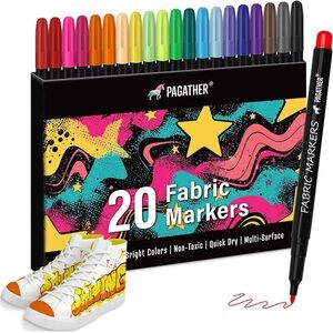 NEW 20 Color Fabric Markers Paint Pens Permanent for Clothes Shoes Canvas